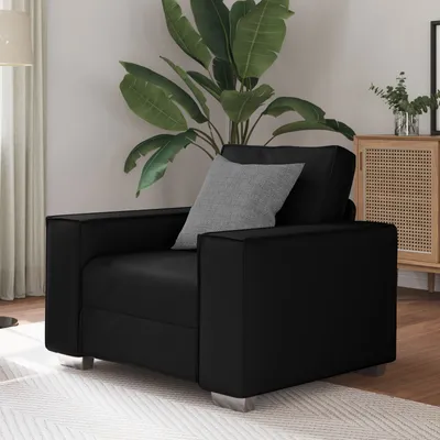 Produktbild von ZMH Schwarzer Kunstleder Sessel - 59 cm