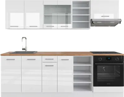 Obrázek produktu pro Kuchyňský kout Vicco R-Line Bílá vysoký lesk/bílá 240 cm , PD Dub, Model 42572