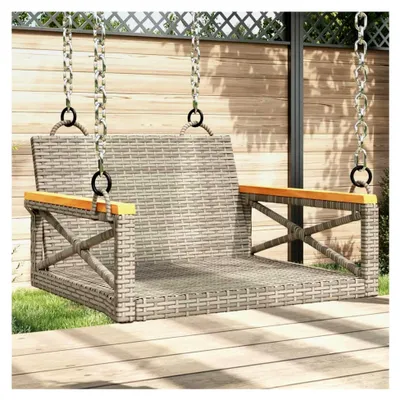 Produktbild von Hängesessel Grau 63x62x40 cm aus Poly Rattan für Innen- und Außenbereich