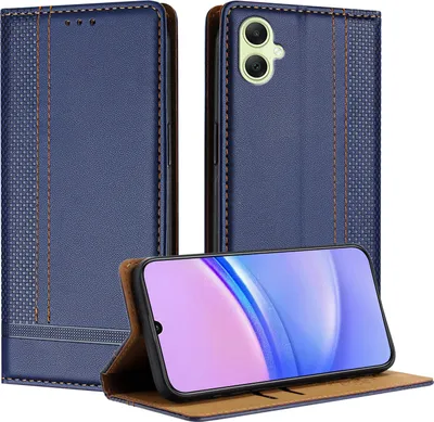 Image de Etui pour Samsung Galaxy A05 étui en cuir avec fonction stand bleu