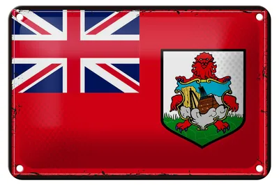 Produktbild von Blechschild Flagge Bermudas 18x12cm Retro Flag of Bermuda