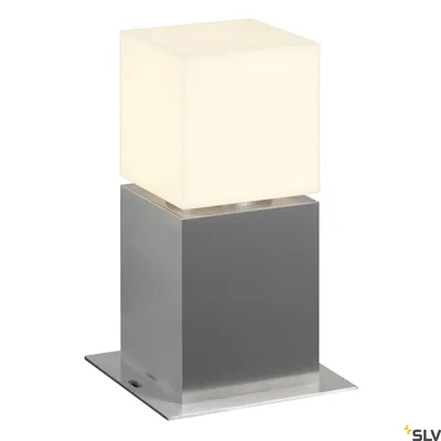 Zdjęcie produktu dla Kwadratowa lampa podłogowa Pole 30 ze szczotkowanej stali nierdzewnej Akrylowy klosz biały E27