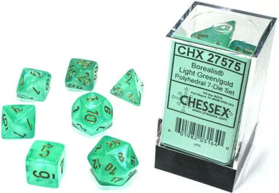 Produktbild von Chessex Polyhedral 7-Die Würfel-Set Borealis - Icicle/Hellblau