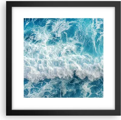 Produktbild von Gerahmtes Poster - Schwarzer Rahmen - Meer Welle Ozean - 30x30 cm - Wand Bild - Wanddeko - Wandbilder - Kunstposter - Wandposter - Bilderrahmen - Bilder - Kunstdruck - Wandbild - P2BAC30x30-4067