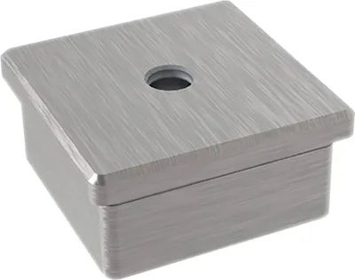 Produktbild von ECONOMY Endkappe eckig,hohl m.Mittelbohrung M8,40x40mm,Edelstahl geschliffen V2A