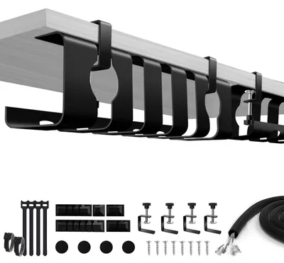 Kabelgoot-Set 2er-Pack, 43x13x12 cm, Schwarz, Klemmbefestigung