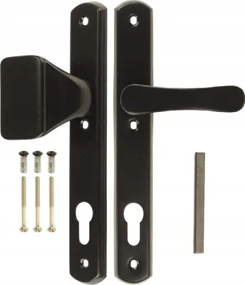 Produktbild von Türgriff Türbeschlag Haustürgriff FEINZ schmal - 90 mm - Schwarz - für Außenbereich - linksseitig - robust und elegant