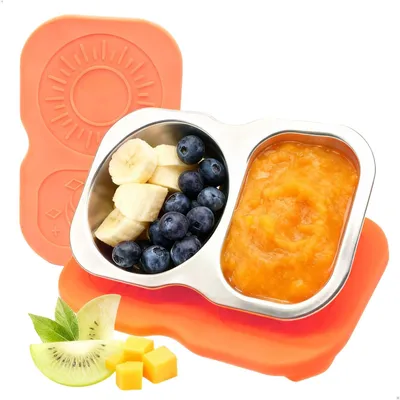 Produktbild von Omgoods – Snackbox mit Fächern – Set aus 2 wiederverwendbaren Lunchboxen für Schule und Arbeit