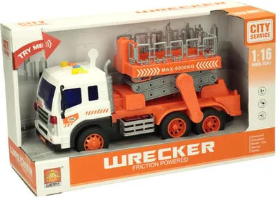Image de Jouet Camion Nacelle élévatrice avec son et lumière blanc orange Plastique