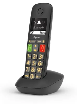 Obrázok produktu pre Gigaset E290, Analógový / DECT telefón, Bezdrôtový handset, Hlasitý odposluch, ID volajúceho, Čierna
