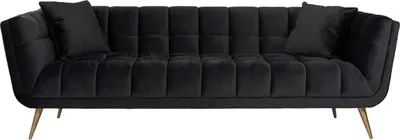 Produktbild von Casa Padrino Luxus Samt Sofa Anthrazit / Gold 230 x 91 x H. 75 cm - Wohnzimmer Sofa - Wohnzimmer Möbel - Luxus Möbel - Wohnzimmer Einrichtung - Luxus Einrichtung - Luxus Qualität