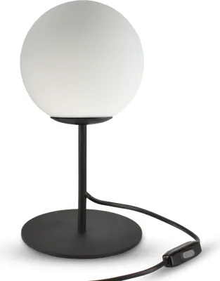 Produktbild von Led Tischleuchte, Glas Schreibtischlampe W15, G9 - Nachtlampe für Schlafzimmer, Weiß Glas Kugel 14cm