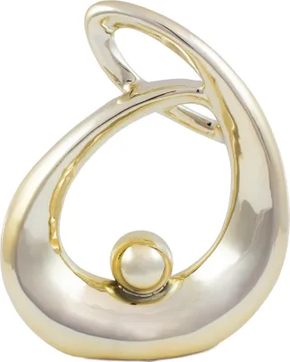 Image de BRUBAKER Sculpture en porcelaine - or - hauteur 23 cm