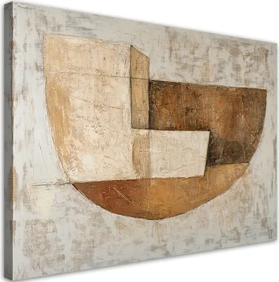Immagine prodotto di Quadro su tela Beige Astrazione Forma loft 100x70 Feeby Quadro beige per la parete pronto da appendere