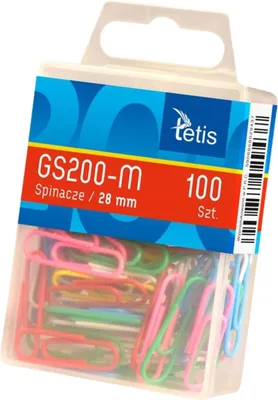 Produktbild von Runde, bunte Büroklammern, 28 mm, 100 Stück, GS200-M – Tetis