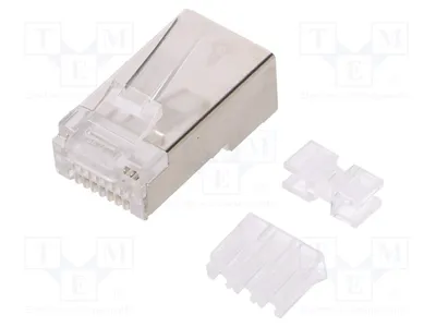 Obrázok produktu pre 10-pólový konektor: 8P8C, kategória: 6A, tienený, RJ45, pozlátený, priamy, MP0070, RJ konektor