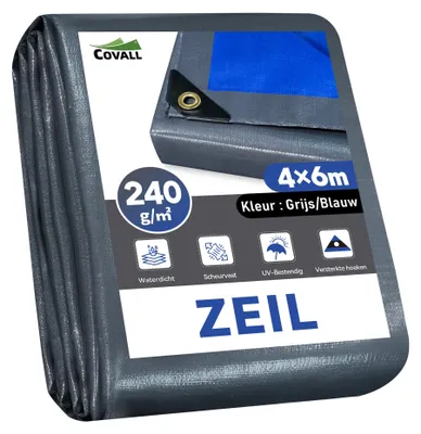 Zdjęcie produktu dla Wytrzymała, wodoodporna plandeka – 4m x 6m, 240 g/m²