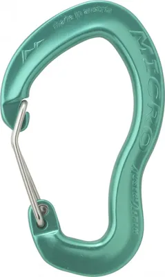 Micro Wire Drahtbügelkarabiner von Austri Alpin in Türkis; geeignet für Klettern.