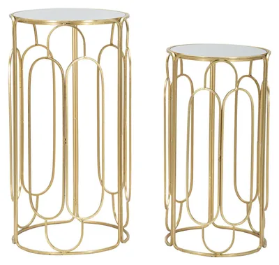 Produktbild von Mauro Ferretti Pflanzenständer-Set Arty Gold Silber 36,5x70 31x60 cm