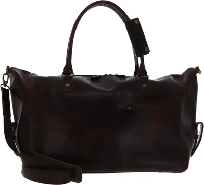 Immagine prodotto di BUCKLE & SEAM Pelle borsa da viaggio Linwood Weekender Brown / Dot marrone scuro