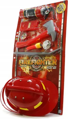 Produktbild von Feuerwehrmann Set mit Helm & Feuerlöscher - Kostüm Zubehör für Kinder Rollenspiel