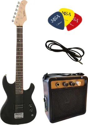 Produktbild von Elektrogitarre 1/4 Kinder E-Gitarre Schwarz 78cm - 5 Watt Verstärker - 3x Piks