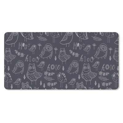 Produktbild von MuchoWow® Schreibtischunterlage Muster - Vogel - Eule 80x40 cm - XXL Mauspad - Gaming Mauspad