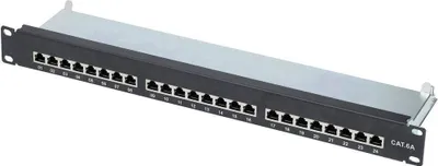Produktbild von Renkforce 24 Port Netzwerk-Patchpanel 483 mm (19) CAT 6a 1 HE Bestückt