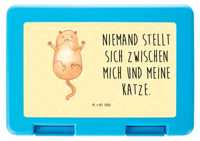 Produktbild von Mr. & Mrs. Panda Lunchbox Katze Umarmen - Gelb Pastell - Geschenk, Bentobox, Vesperbox, Frischhaltedose, Familie, Cats, Katzen, Bento Box, Snackbox, Cat