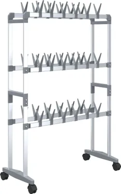 Obrázek produktu pro Věšák na boty s kolečky stříbrný 66x27x100 cm