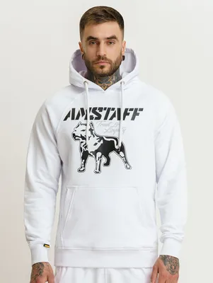 Produktbild von Amstaff Herren Kapuzenpullover Logo 2.0, Farbe:weiß/schwarz, Größe:2XL
