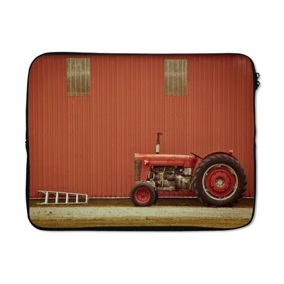 Produktbild von MuchoWow® Laptop Hülle 15 Zoll Traktor - Scheune - Rot - Bauernhof Laptoptasche - Laptoptasche - Sleeve - Rundum-Schutz