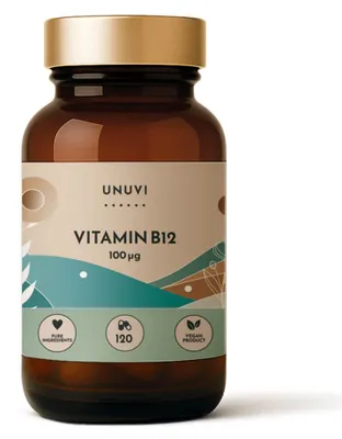 Produktbild von Vitamin B12 Methylcobalamin 100 mcg 120 Kapseln Hohe Bioverfügbarkeit UNUVI