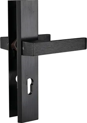 Immagine prodotto di Maniglia per porte esterne FLOKO, inserto in alluminio nero, 92 mm, moderna
