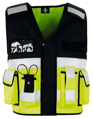 Produktbild von Korntex - "Tactical Bonn" Weste für Herren, Signalkleidung LT5992 (M-XL) (Signalgelb/Schwarz)