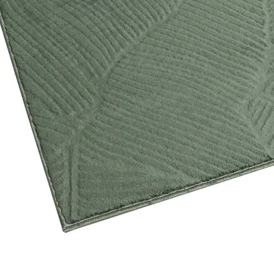 Immagine prodotto di Bellissimo tappeto morbido con motivo a foglie in verde - Dimensioni: 120 x 160 cm