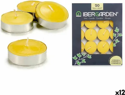 Obrázek produktu pro Sada žlutých svíček s citronelou (12 kusů)