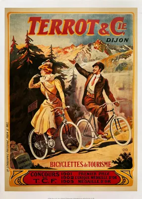 Productafbeelding van Terrot & Cie - Toerfietsen - Affiche/Poster, 50x70 cm
