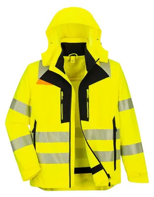 Produktbild von 4-in-1 Jacke Dx4 Hi-vis - S - Gelb/schwarz - Portwest
