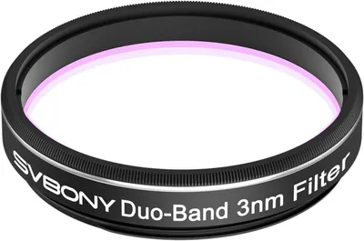 Zdjęcie produktu dla Svbony SV220 Filtr teleskopowy, H-Alpha & OIII, 3 nm Dwupasmowy filtr mgławicowy 1,25 cala, OD5 Akcesoria teleskopowe, współczynnik przepuszczalności 85%+ Akcesoria astronomiczne
