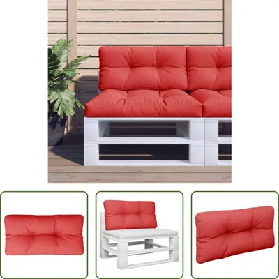 Image de Coussin pour palette The Living Store, rouge, 70 x 40 x 12 cm, en tissu