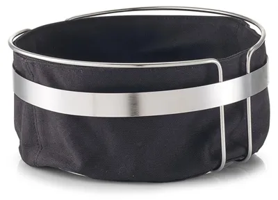 Immagine prodotto di Cestino da portata Zeller, metallo/tessuto, 21,5x11 cm, argento/nero