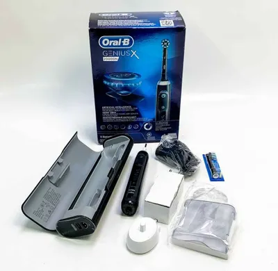 Produktbild von Oral-B Genius 80324896, Erwachsener, Rotierende-vibrierende Zahnbürste, Zahnfleischpflege, Sensibel, Whitening, Schwarz, Ungarn, Akku