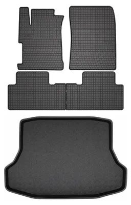 Zdjęcie produktu dla Dywaniki gumowe + mata bagażnika do Honda Civic IX 2012- (sedan) – czarne, dopasowane – Wielganizator SolidPRO