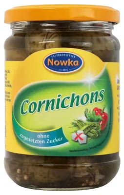Image de Cornichons Nowka sans sucre ajouté pasteurisés en pot 330g
