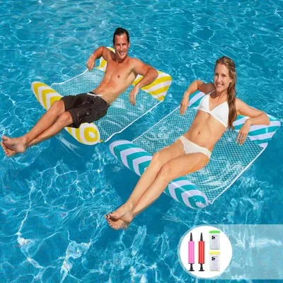 Image de Solidchoice - 2 hamacs flottants pour piscine avec filet