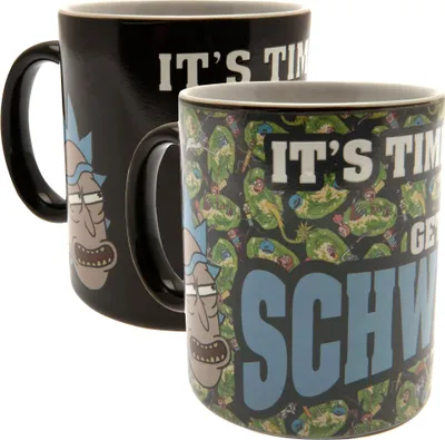 Produktbild von Rick And Morty - Tasse mit Farbwechsel "Schwifty" TA2287 (Einheitsgröße) (Schwarz/Grün)