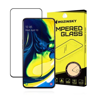 Produktbild von Wozinsky Displayschutz Glas 5D Full Glue mit Rahmen (case friendly) für Samsung Galaxy A80 schwarz