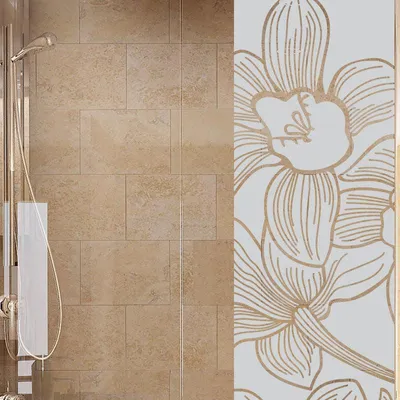 Image de Film anti-regards – Fleur d'orchidée – Film autocollant pour fenêtres et portes de douche – 55 x 185 cm
