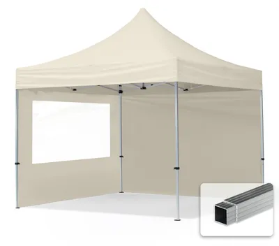 Produktbild von TOOLPORT 3x3m Aluminium Faltpavillon, inkl. 2 Seitenteile, creme